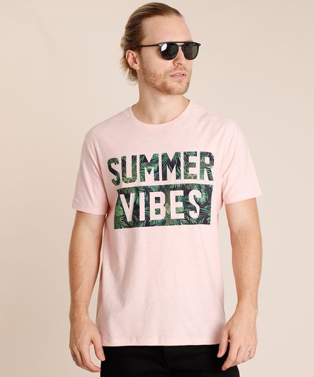 Camiseta-Masculina--Summer-Vibes--Manga-Curta-Gola-Careca-Rosa-Claro-9760044-Rosa_Claro_1