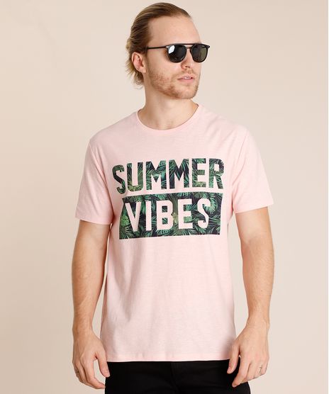 Camiseta-Masculina--Summer-Vibes--Manga-Curta-Gola-Careca-Rosa-Claro-9760044-Rosa_Claro_1