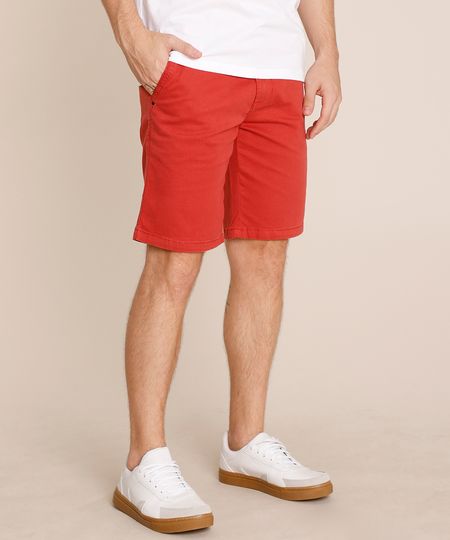Bermuda-de-Sarja-Masculina-Slim-Alfaiatada-com-Bolsos-Coral-9762466-Coral_1
