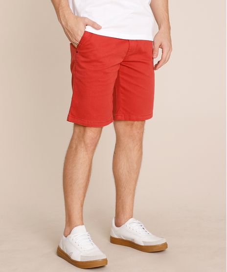 Bermuda-de-Sarja-Masculina-Slim-Alfaiatada-com-Bolsos-Coral-9762466-Coral_1