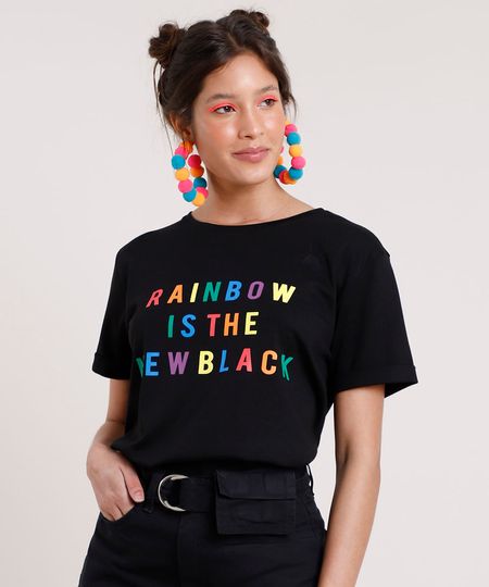 Blusa-Feminina-Carnaval--Rainbow-is-the-New-Black--Manga-Curta-Decote-Redondo-Preta-9837239-Preto_1 Blusa-Feminina-Carnaval--Rainbow-is-the-New-Black--Manga-Curta-Decote-Redondo-Preta-9837239-Preto_1