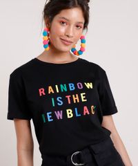 Blusa-Feminina-Carnaval--Rainbow-is-the-New-Black--Manga-Curta-Decote-Redondo-Preta-9837239-Preto_4