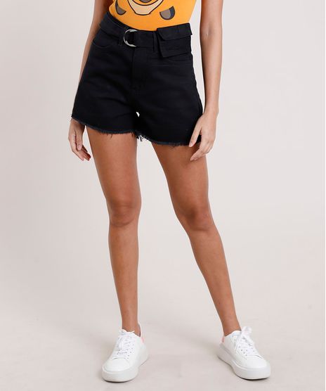 Short-de-Sarja-Feminino-Carnaval-Mom-Cintura-Super-Alta-com-Cinto-Pochete-Preto-9832403-Preto_1