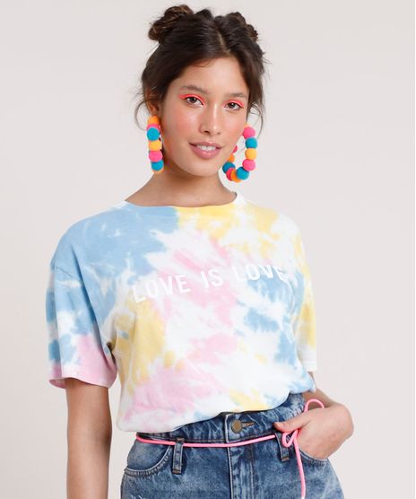 Blusa-Feminina-Carnaval-Estampada-Tie-Dye--Love-is-Love--Manga-Curta-Decote-Redondo-Off-White-9837238-Off_White_1