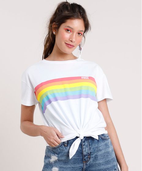Blusa-Feminina-Carnaval-Arco-Iris--Free--com-No-Manga-Curta-Decote-Redondo-Branca-9833503-Branco_1