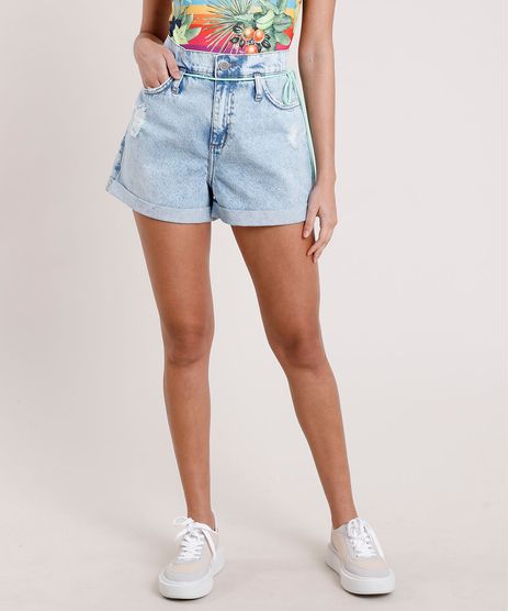 Short-Jeans-Feminino-Carnaval-Mom-Cintura-Super-Alta-com-Cinto-Cadarco-Azul-Claro-9834412-Azul_Claro_1