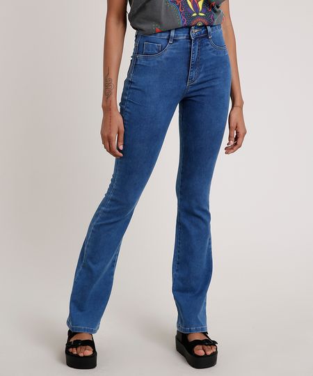 calça jeans feminina sawary boot cut cintura alta