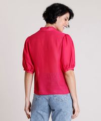 Camisa-Feminina-Mindset-Ampla-com-Transparencia-Manga-Bufante-Rosa-Escuro-9909286-Rosa_Escuro_2