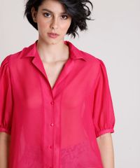 Camisa-Feminina-Mindset-Ampla-com-Transparencia-Manga-Bufante-Rosa-Escuro-9909286-Rosa_Escuro_4