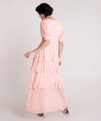 Vestido-Feminino-Mindset-Longo-Estampado-de-Poa-em-Camadas-Manga-Curta-Laranja-Claro-9876079-Laranja_Claro_2