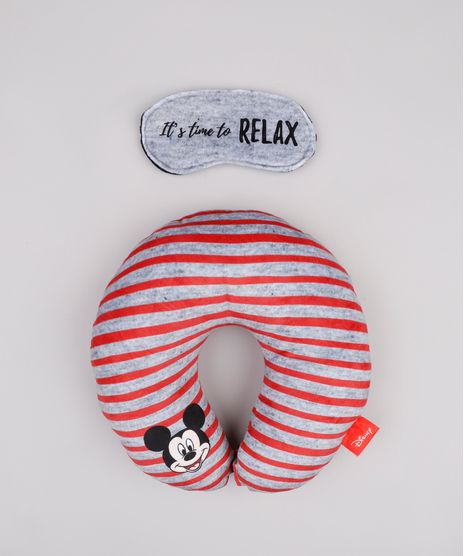 Kit-de-Apoio-de-Pescoco-Mickey-Estampado---Tapa-Olho--It-s-Time-To-Relax--Cinza-9864773-Cinza_1