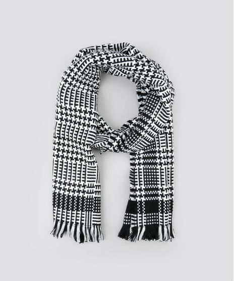 Cachecol-em-Trico-Xadrez-Preto-8470327-Preto_1