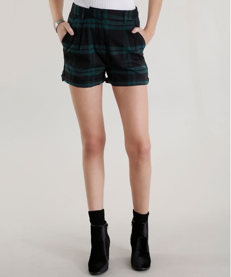 Short-Hot-Pant-Xadrez-Verde-8478714-Verde_1