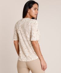 Blusa-Feminina-Choker-Estampada-Animal-Print-Zebra-com-Botoes-Manga-Curta-Decote-Redondo--Bege-Claro-9840752-Bege_Claro_2