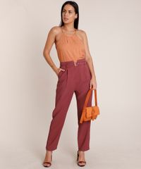 Calca-Feminina-Carrot-Alfaiatada-Cintura-Alta-com-Cinto--Vinho-9691218-Vinho_3