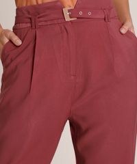 Calca-Feminina-Carrot-Alfaiatada-Cintura-Alta-com-Cinto--Vinho-9691218-Vinho_4