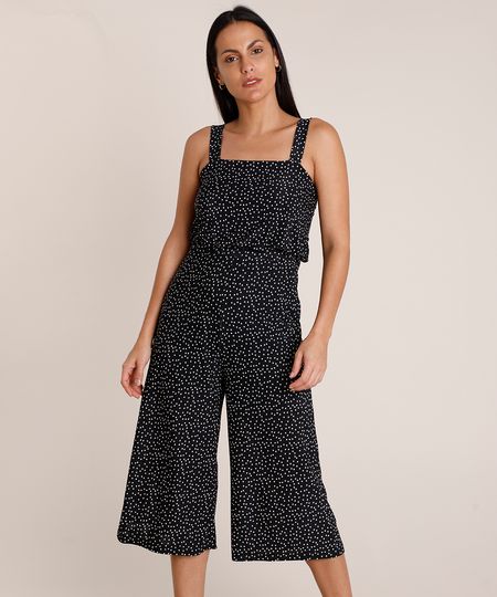 Macacao-Feminino-Pantacourt-Estampado-de-Poa-Decote-Reto-Alca-Media-Preto-9832201-Preto_1