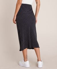 Saia-Feminina-Midi-Estampada-de-Poa-Preta-9692249-Preto_2