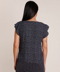 Blusa-Feminina-Estampada-de-Poa-com-Babado-Gola-Laco-Manga-Curta-Azul-Escuro-9661215-Azul_Escuro_2