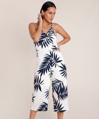 Macacao-Feminino-Pantacourt-com-Transpasse-Estampado-de-Floral-Decote-V-Alca-Fina-Off-White-9684576-Off_White_1