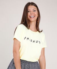 Blusa-Feminina-Friends-Manga-Curta-Decote-Redondo-Amarela-Claro-9850279-Amarelo_Claro_1