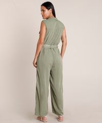 Macacao-Feminino-com-Botoes-e-Cinto-Sem-Manga-Verde-Militar-9834897-Verde_Militar_2