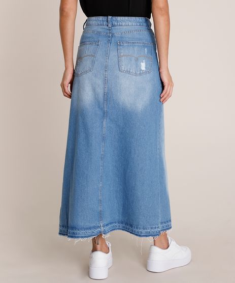 saia jeans longa cea