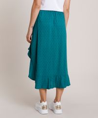 Saia-Feminina-Midi-Estampado-de-Poa-com-Babado-e-Fenda-Verde-9856872-Verde_2