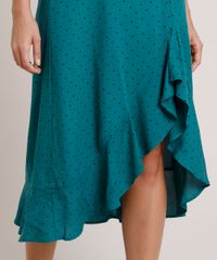 Saia-Feminina-Midi-Estampado-de-Poa-com-Babado-e-Fenda-Verde-9856872-Verde_4
