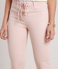 Calca-de-Sarja-Feminina-Sawary-Flare-Cintura-Super-Alta-com-Amarracao--Rosa-9857034-Rosa_4