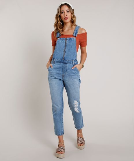 Macacao-Jeans-Feminino-com-Rasgos-e-Ziper--Azul-Medio-9833548-Azul_Medio_1