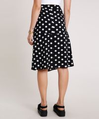 Saia-Feminina-Midi-Estampado-de-Poa-com-Botoes-Preta-9862134-Preto_2