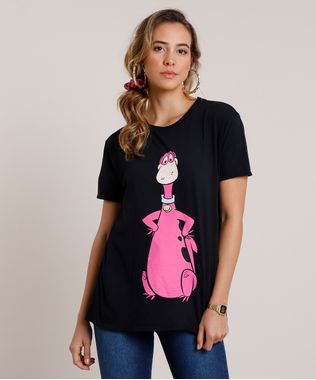 Blusa-Feminina-Dino-Os-Flintstones-Manga-Curta-Decote-Redondo-Preta-9801375-Preto_1