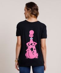 Blusa-Feminina-Dino-Os-Flintstones-Manga-Curta-Decote-Redondo-Preta-9801375-Preto_2