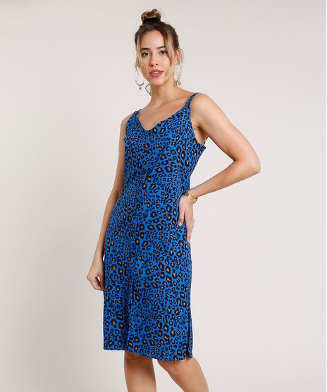 Vestido-Feminino-Midi-Estampado-Animal-Print-Onca-com-Fenda-Alca-Media-Azul-Royal-9846077-Azul_Royal_1