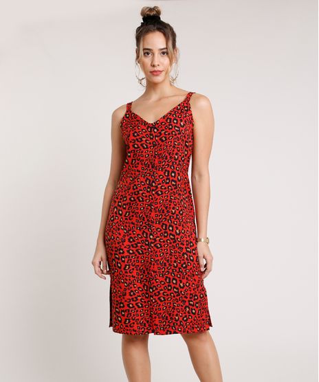 Vestido-Feminino-Midi-Estampado-Animal-Print-Onca-com-Fenda-Alca-Media-Vermelho-9846076-Vermelho_1