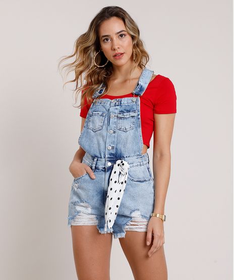 Jardineira-Jeans-Feminina-Destroyed-com-Barra-Desfiada-e-Faixa-Azul-Claro-9834573-Azul_Claro_1