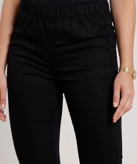 Calca-de-Sarja-Feminina-Flare-Cintura-Super-Alta-com-Barra-Desfiada--Preta-9833813-Preto_4