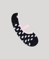 Meia-Sapatilha-Feminina-Estampada-de-Poa-Preto-9834876-Preto_1