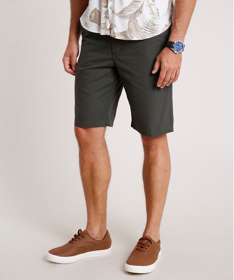 Bermuda-de-Sarja-Masculina-Reta-com-Cordao--Verde-Militar-9773230-Verde_Militar_1