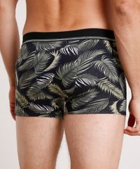 Cueca-Masculina-Boxer-Estampada-de-Folhagem--Preta-9857745-Preto_2