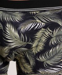 Cueca-Masculina-Boxer-Estampada-de-Folhagem--Preta-9857745-Preto_3