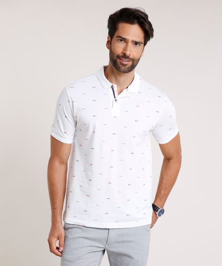 Polo-Masculina-em-Piquet-Comfort-Fit-Estampada-Mini-Print-Manga-Curta-Off-White-9717398-Off_White_1