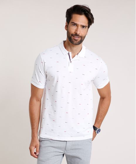 Polo-Masculina-em-Piquet-Comfort-Fit-Estampada-Mini-Print-Manga-Curta-Off-White-9717398-Off_White_1