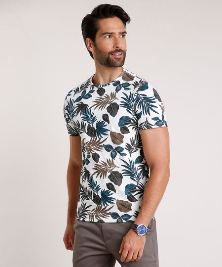 Camiseta-Masculina-Slim-Estampada-de-Folhagens-Manga-Curta-Gola-Careca-Branco-9841569-Branco_1 Camiseta-Masculina-Slim-Estampada-de-Folhagens-Manga-Curta-Gola-Careca-Branco-9841569-Branco_1