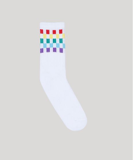 Meia-Feminina-Arco-Iris-Quadriculada-Cano-Alto-Branca-9856783-Branco_1