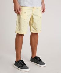 Bermuda-Masculina-Reta-Estampada-Mini-Print-Amarela-9773318-Amarelo_1