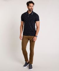 Polo-Masculina-em-Piquet-Slim-Estampada-Mini-Print-Geometrica-Manga-Curta-Preta-9722031-Preto_3