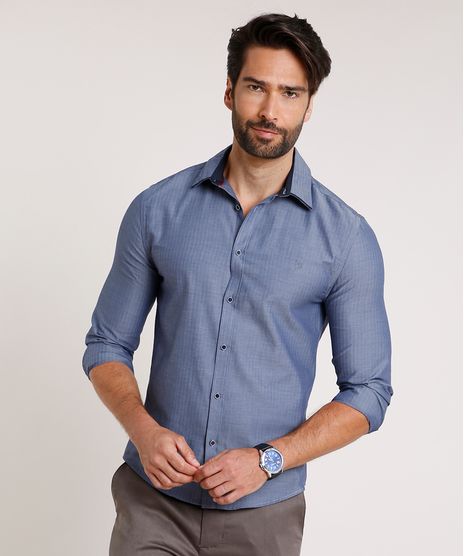 Camisa-Masculina-Slit-Fit-com-Bordado-Manga-Longa-Azul-Escuro-9508842-Azul_Escuro_1