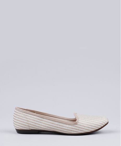 Slipper-Feminino-Moleca-Listrado-Texturizado-com-Lurex--Bege-Claro-9903660-Bege_Claro_1